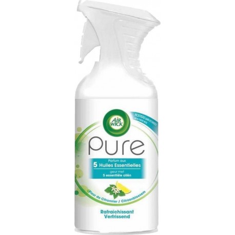 Air Wick Pure Parfum aux 5 Huiles Essentielles Fleur de Citronnier Rafraîchissant 250ml