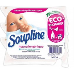 Soupline Concentré Recharge Hypoallergénique au Lait d’Amande Douce par 3 berlingots de 200ml