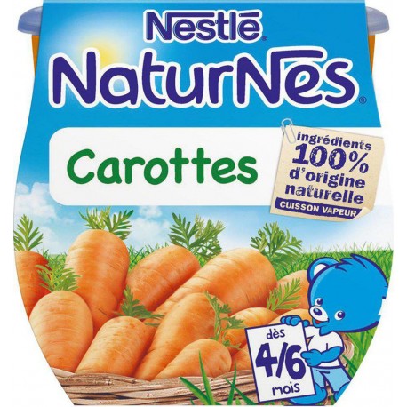 Nestlé Naturnes Carottes dès 4/6 mois par 2 pots de 130g