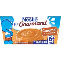 Nestlé P’tit Gourmand Caramel Riche en Calcium dès 6 mois, 4x100g