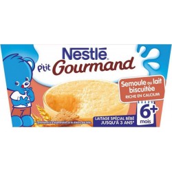 Nestlé P’tit Gourmand Semoule au Lait Biscuitée Riche en Calcium