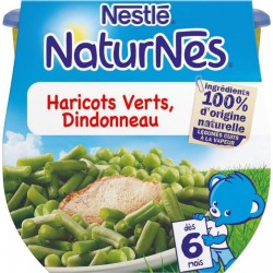 Nestlé Naturnes Haricots Verts Dindonneau 2x200g