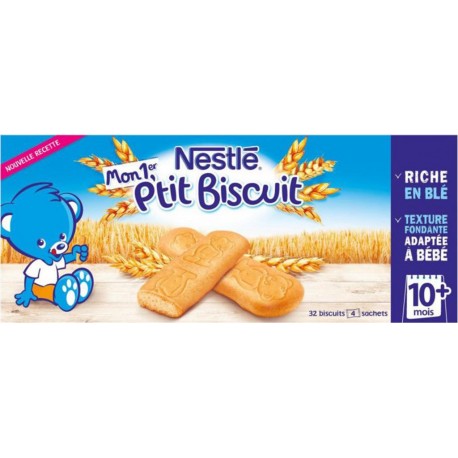 Nestlé Mon 1er P’tit Biscuit Riche en Blé par 32 biscuits 180g