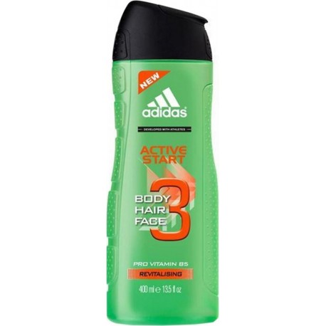 Adidas Active Start 3 en 1 Body Hair Face Pro Vitamin B5 Revitalising Maxi Format 400ml