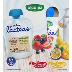 Blédina Gourdes Lactées Fruits Rouges et Fruits Exotiques