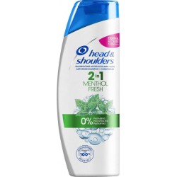 Head & Shoulders Shampooing Antipelliculaire + Soin 2 in 1 Menthol Fresh Format Familial 540ml