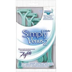Gillette Simply Venus 2 Agilité Rasoirs Jetables pour Femme par 8