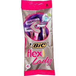 Bic Flexi Lady par 4 Rasoirs Jetables pour Femme avec Aloé Vera & Vitamin E