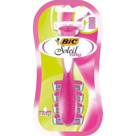 Bic Soleil Easy pour Femme 1 Manche de Rasoir Jetable + 4 Recharges