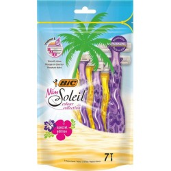 Bic Miss Soleil Colour Collection Special Edition par 7 Rasoirs Jetables pour Femme avec Vitamin E