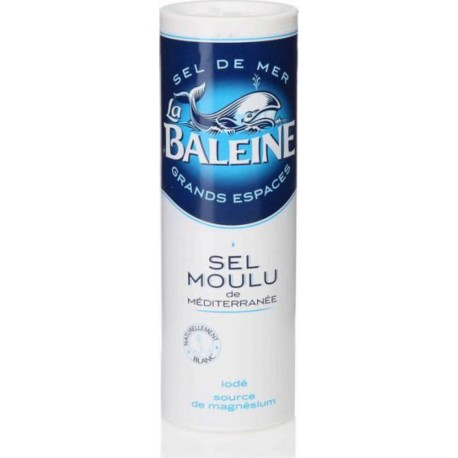 La Baleine Sel Moulu de Méditerranée Iodé Source de Magnésium 250g