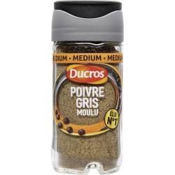 Ducros Médium Poivre Gris Moulu avec Opercule Fraîcheur 36g