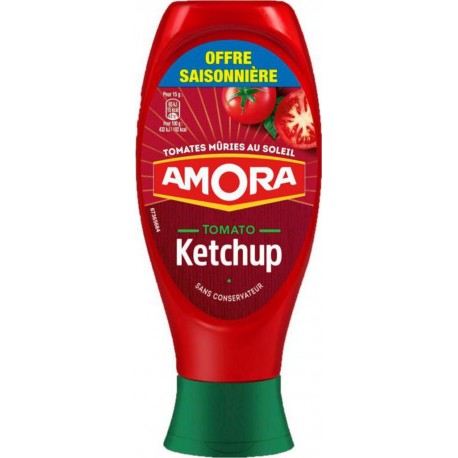 Amora Tomato Ketchup Tomates Mûries au Soleil Offre Saisonnière 550g