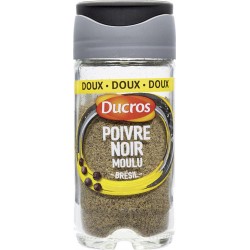 Ducros Poivre Noir Moulu Brésil Doux avec Opercule Fraîcheur 32g