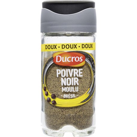 Ducros Poivre Noir Moulu Brésil Doux avec Opercule Fraîcheur 32g