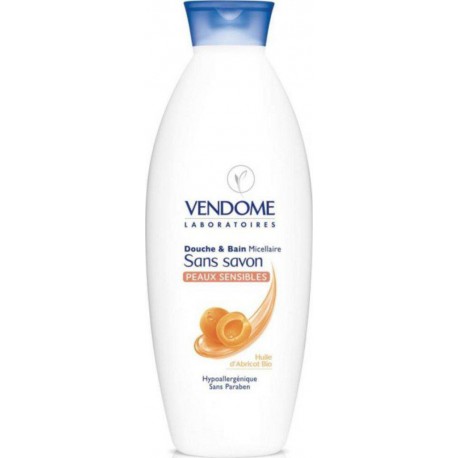 Vendome Douche & Bain Micellaire Sans Savon Peaux Sensibles à l’Huile d’Abricot 750ml