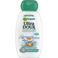 Garnier Ultra Doux Shampooing Doux Biodégradable à l’Amande Douce et Fleur de Lotus 250ml