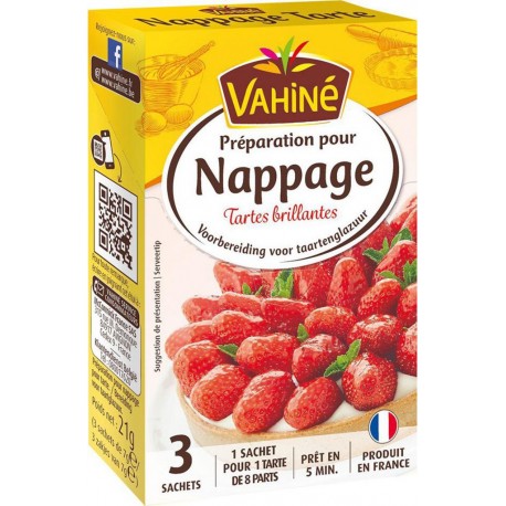 Vahiné Préparation pour Nappage Tartes Brillantes par 3 Sachets de 7g