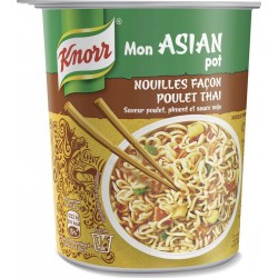 Knorr Mon Asian Pot Nouilles Façon Poulet Thaï Saveur Poulet Piment et Sauce Soja 65g