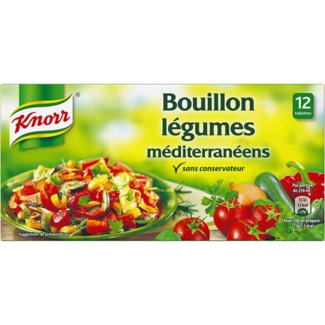 Knorr Bouillon Légumes Méditerranéens par 12 Tablettes 132g