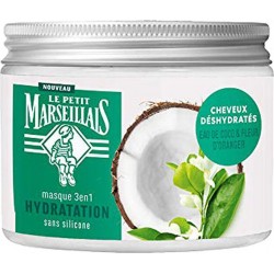 Le Petit Marseillais Masque 3 en 1 Hydratation Sans Silicone Eau de Coco & Fleur d’Oranger 300g