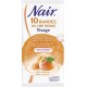 Nair 10 Bandes de Cire Froide Visage Peaux Sensibles Cire Sans Parfum au Lait d’Abricot Adoucissant