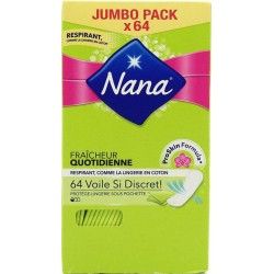 Nana Protège-Lingeries Fraîcheur Quotidienne Voile Si Discret Jumbo Pack x64