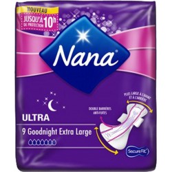 Nana Maxi goodnight Serviette Hygiénique Maxi pour La Nuit Avec Ailettes, 2  x 12 unités : : Hygiène et Santé