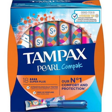 TAMPAX Pearl Compak Tampon Super Plus x18