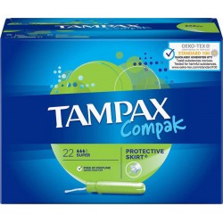 TAMPAX Compak Tampon Super Protective Skirt x22