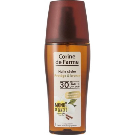 Corine de Farme Huile Sèche Protège & Bronze SPF 30 Monoï de Tahiti 150ml