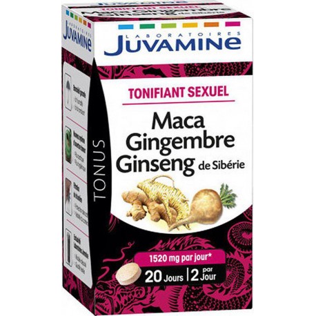 Juvamine Tonus Tonifiant Sexuel Maca Gingembre Ginseng de Sibérie