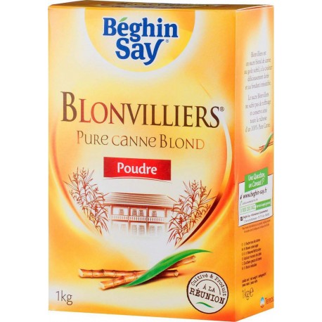 Béghin Say Sucre Blonvilliers Pure Canne Blond Poudre 1Kg