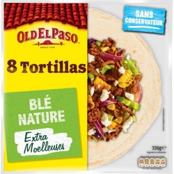 Old El Paso 8 Tortillas Blé Nature Extra Moelleuses 326g