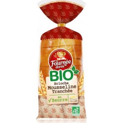 La Fournée Dorée Bio Brioche Mousseline Tranchée au Beurre 400g