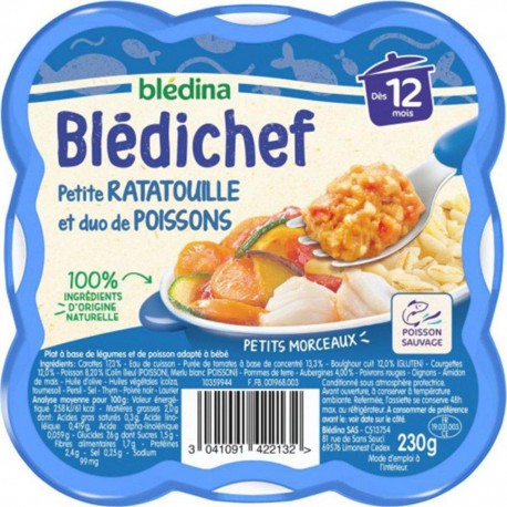 Blédina Blédichef Petite Ratatouille et Duo de Poissons