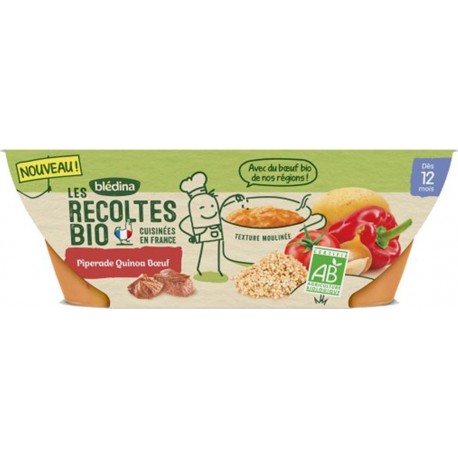 Blédina Les Récoltes Bio Piperade Quinoa Boeuf