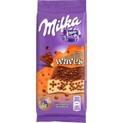 Milka Waves aux Billes Croustillantes Enrobées de Caramel 81g