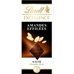 Lindt Excellence Noir à la Pointe de Sel Amandes Effilées 100g