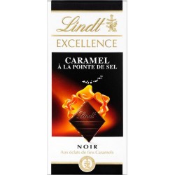 Lindt Excellence Noir aux Éclats de Fins Caramels à la Pointe de Sel 100g