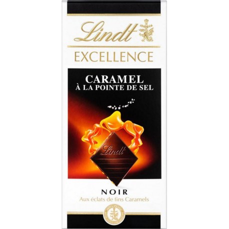 Lindt Excellence Noir aux Éclats de Fins Caramels à la Pointe de Sel 100g