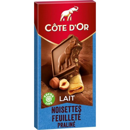 Côte d'Or Côte d’Or Lait Noisettes Feuilleté Praliné 180g