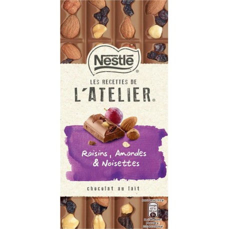 Nestlé Les Recettes de l’Atelier Raisins Amandes & Noisettes Chocolat au Lait 195g