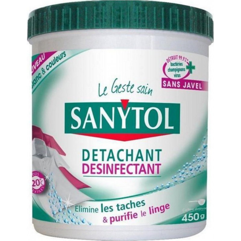 Sanytol Détachant Désinfectant Elimine les Taches & Purifie le Linge Format  450g 