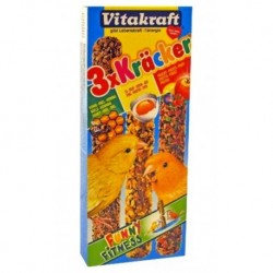 Vitakraft Krakers Funny Fitness Aliment Pour Canaris Aux Miel Oeufs Fruits 3 Bâtonnets 90g (lot de 3)