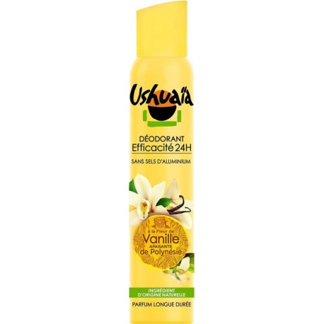 Ushuaïa Déodorant Efficacité 24h à la Fleur de Vanille de Polynésie 200ml (lot de 4)