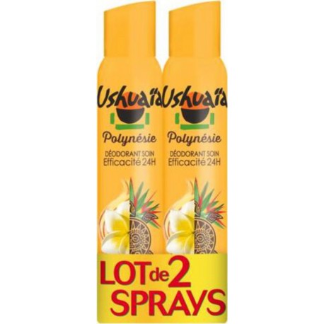 Ushuaia deodorant atomiseur monoi de Polynesie 2x200ml x2 sprays 200ml