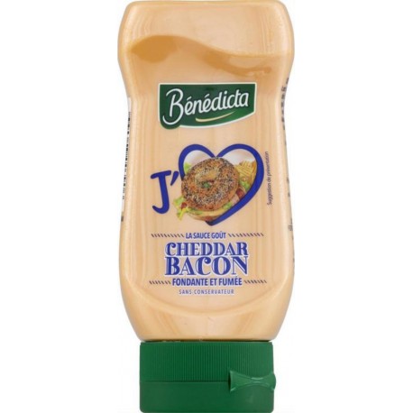 Bénédicta J’aime La Sauce Goût Cheddar Bacon Fondante et Fumée 260g (lot de 6)